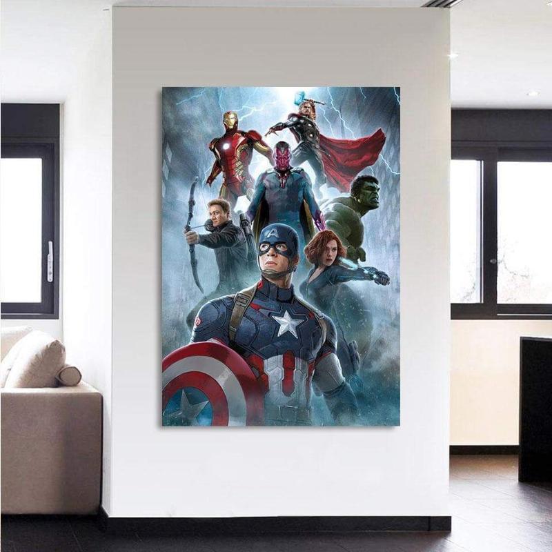 Avengers with Ultron 3D Printed Avengers Canvas