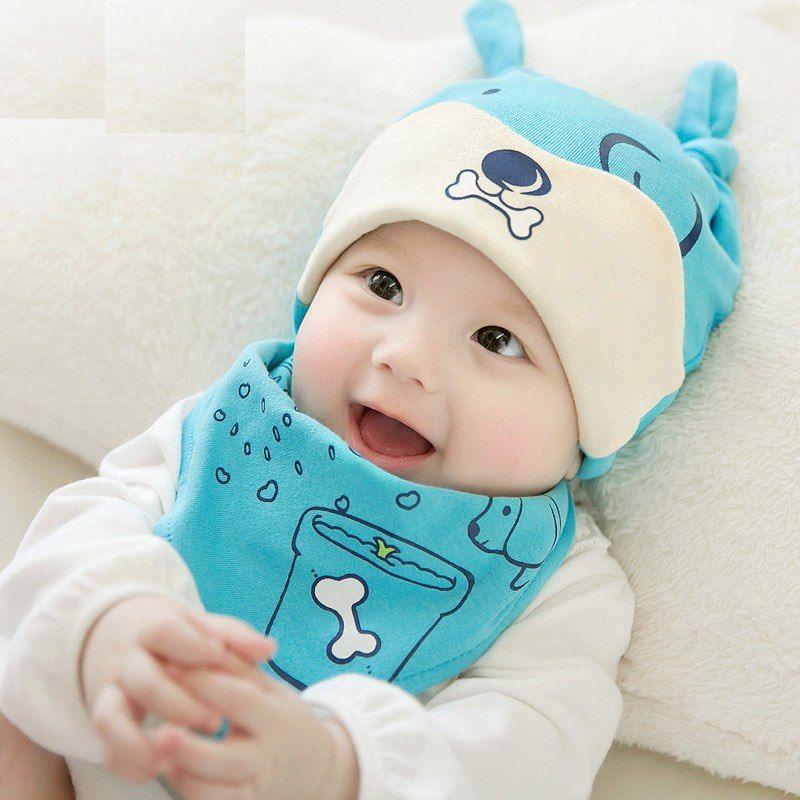 Cozy Baby Care Cat Hat and Bib