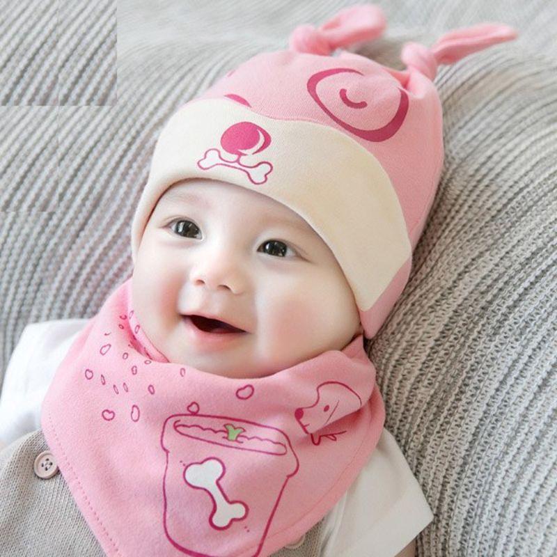 Cozy Baby Care Cat Hat and Bib