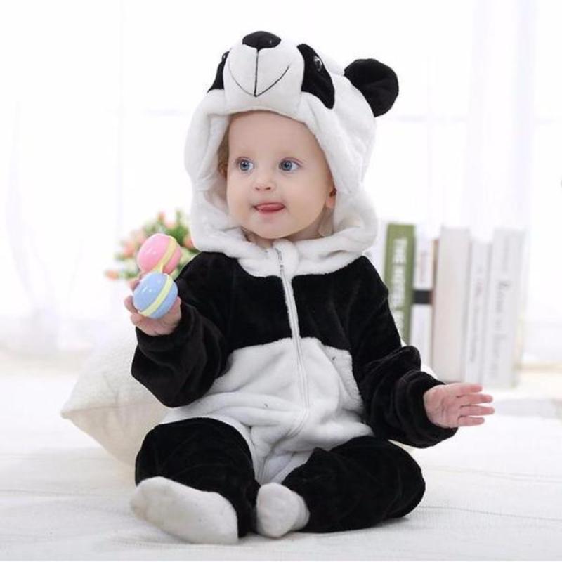 Unisex Baby Panda Costume Plush Jumpsuit