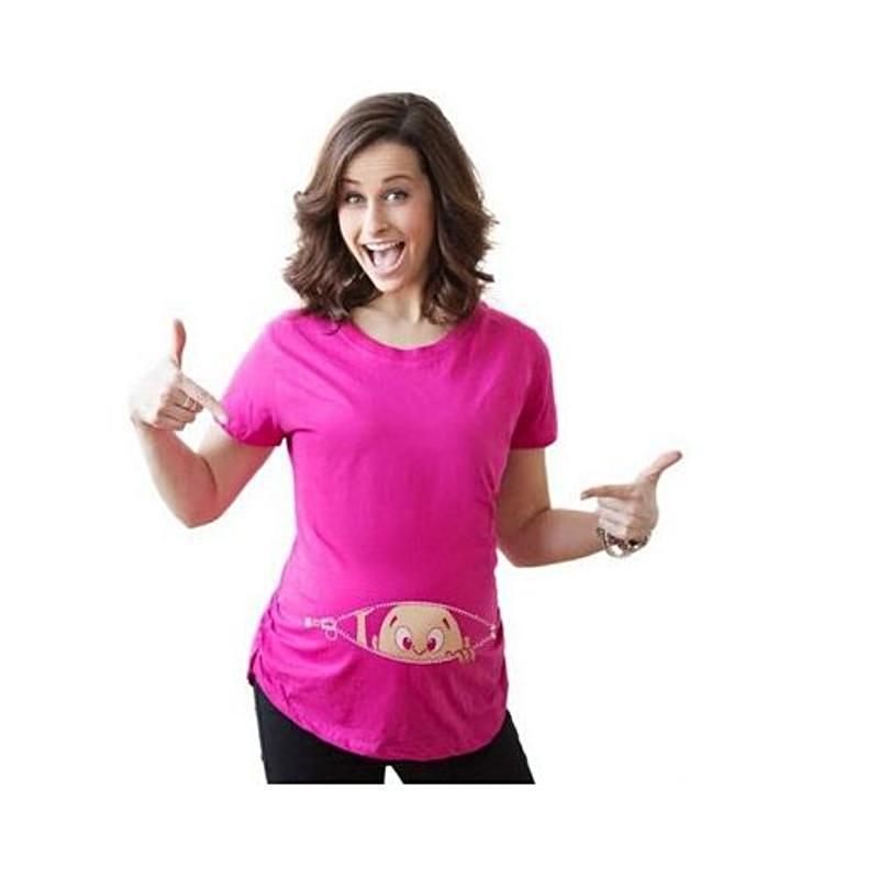 Baby Peeking Maternity T Shirt