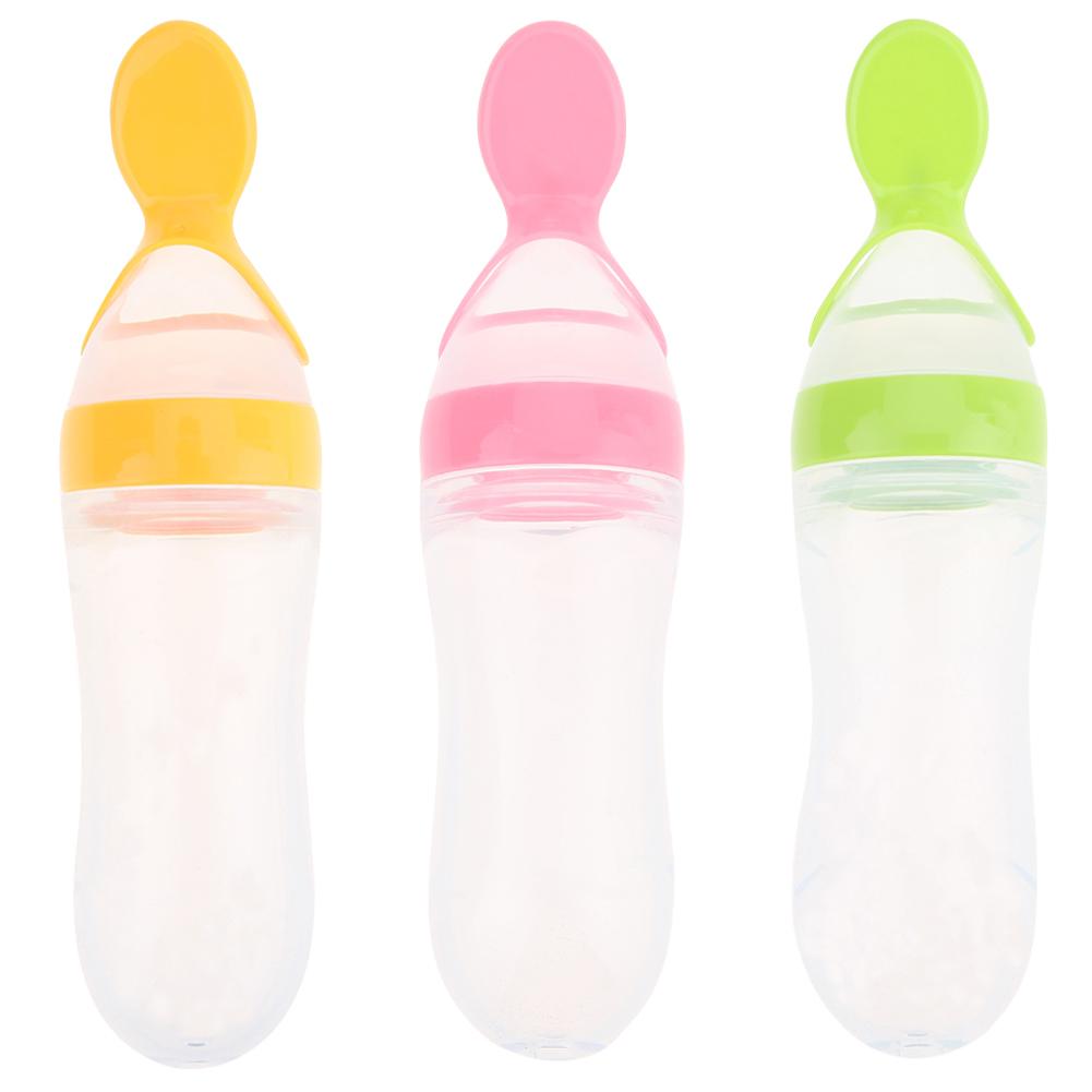 Baby Squeezing Feeding Spoon Silicon
