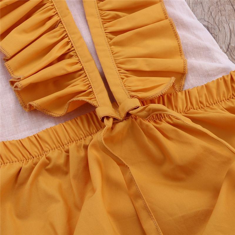 Backless Lace Up Sun-suit Summer Outfit For Baby Girls