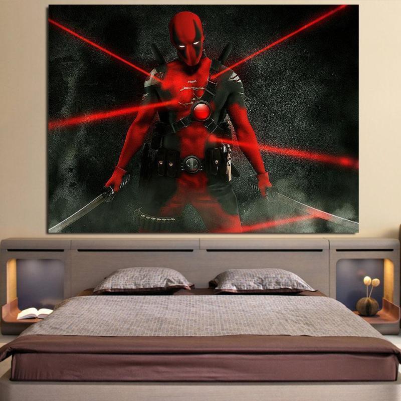 Badass Deadpool Wall Canvas 3D Printed