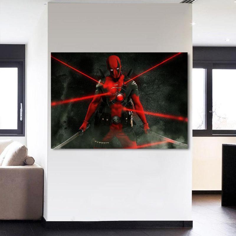 Badass Deadpool Wall Canvas 3D Printed