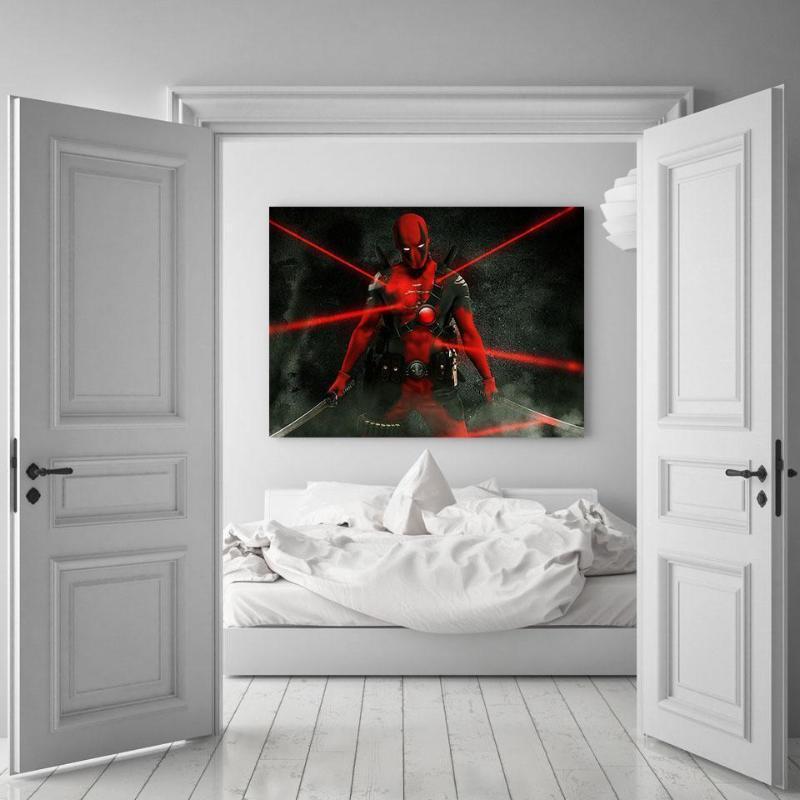 Badass Deadpool Wall Canvas 3D Printed