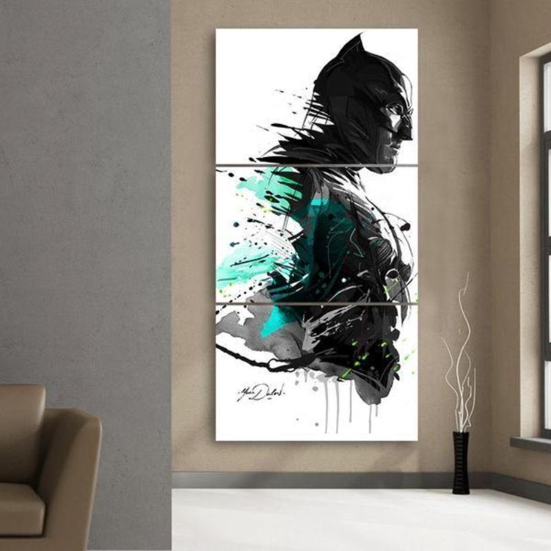 Batman Faded 3D Printed Batman Framed Canvas