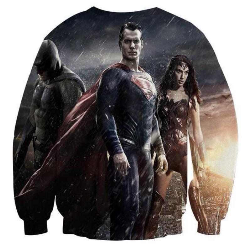 Superman Batman Justice league 3D Printed Sweatshirt
