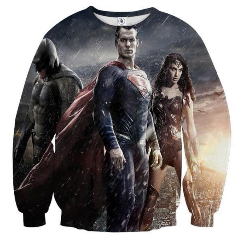 Superman Batman Justice league 3D Printed Sweatshirt