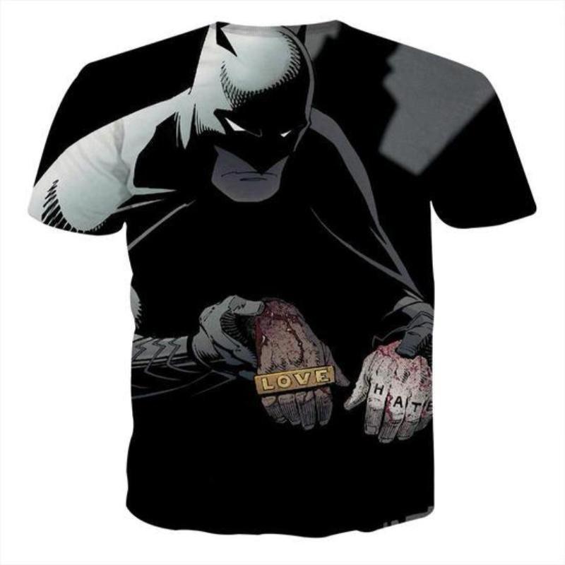 Batman Love,Hate 3D Printed Batman T-shirt