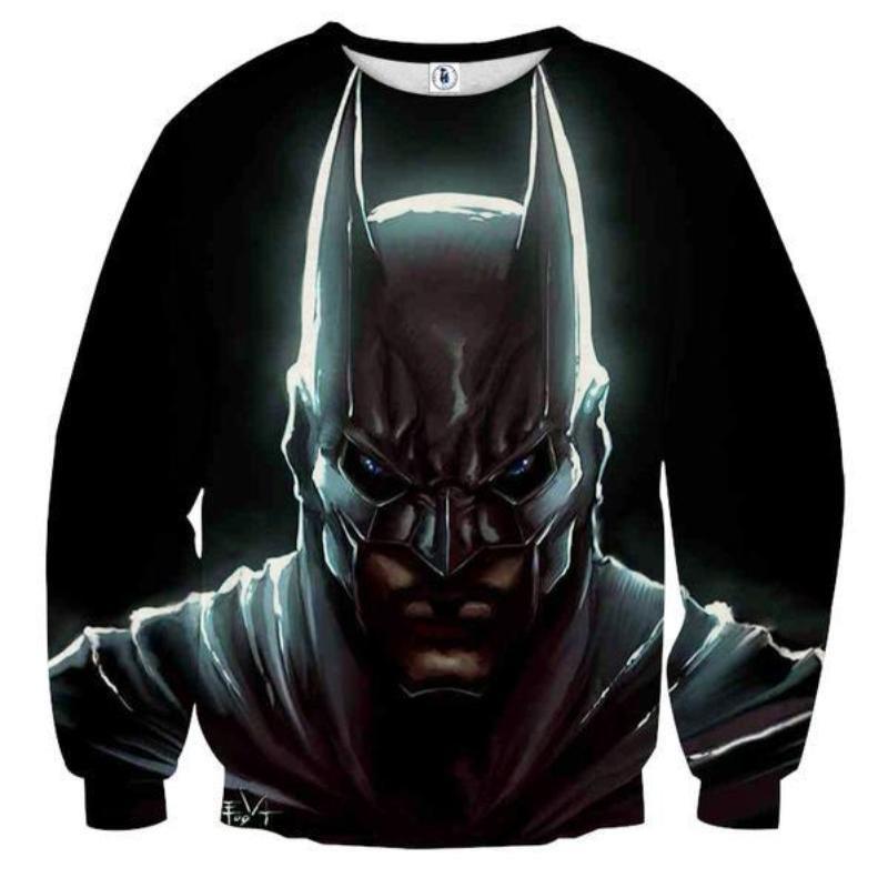 Batman Pure Black 3D Printed Batman Sweatshirt