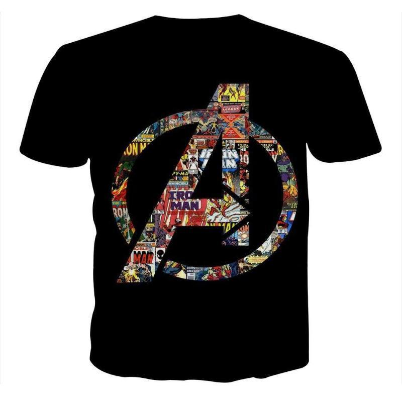 Black Avengers Logo 3D Printed Avengers T Shirt