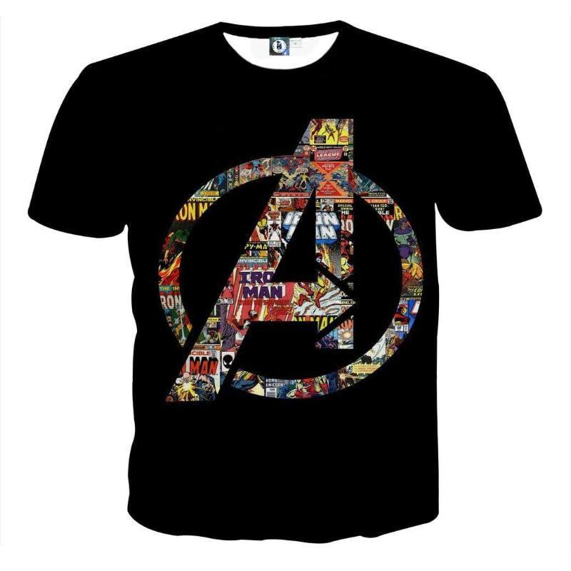 Black Avengers Logo 3D Printed Avengers T Shirt
