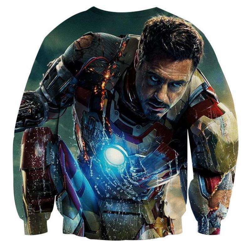Black & Blue 3D Printed Iron Man Sweatshirt