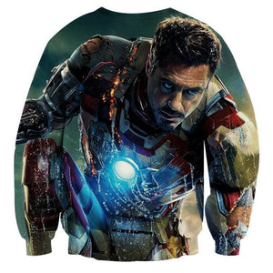 Black & Blue 3D Printed Iron Man Sweatshirt