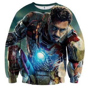Black & Blue 3D Printed Iron Man Sweatshirt