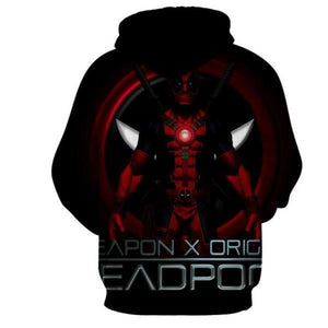 Black Printed Deadpool Hoodie