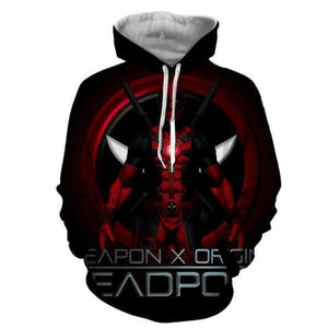 Black Printed Deadpool Hoodie