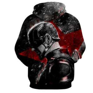 Black and White 3D Printed Captain America Hoodie