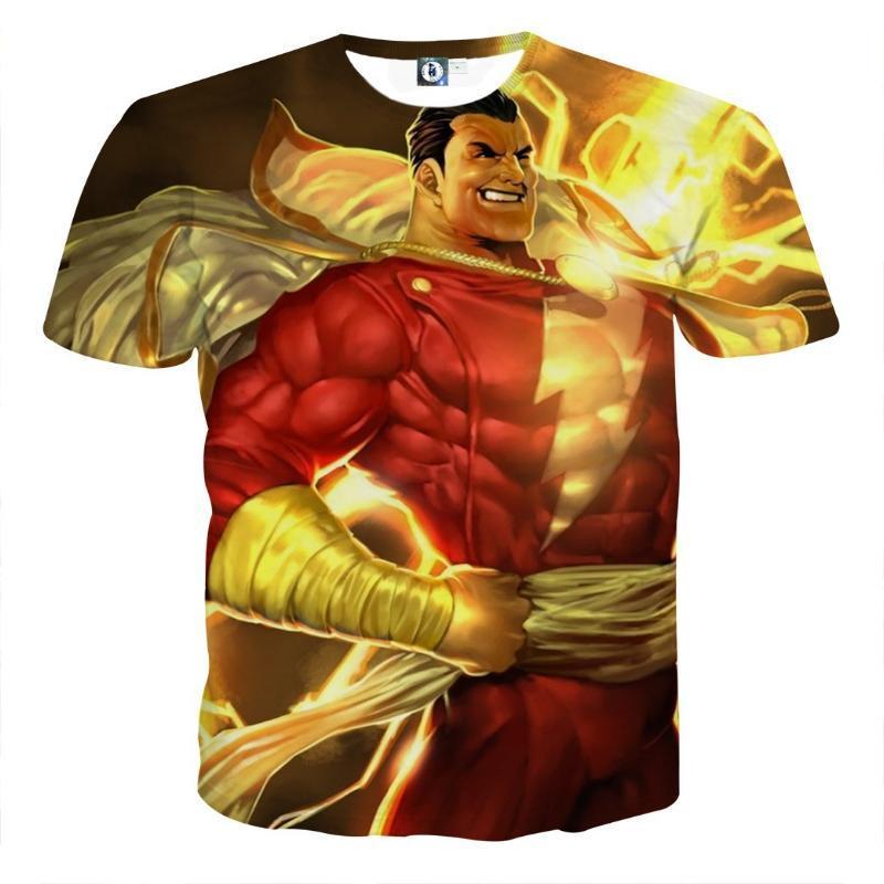 Bold 3D Printed Shazam T Shirt