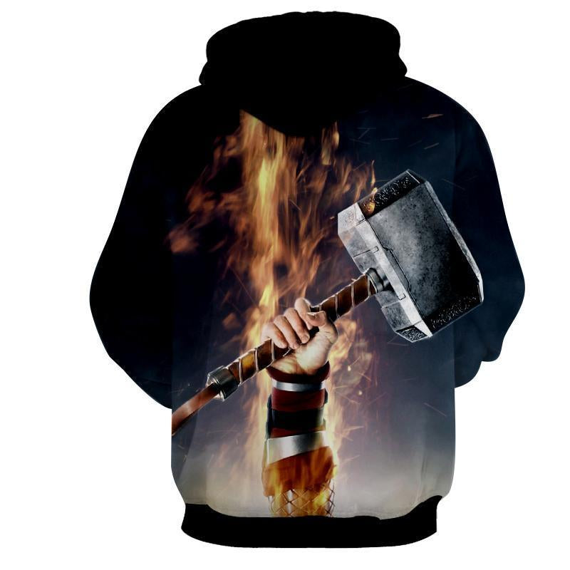 Bold Thor Hammer 3D Printed Thor Hoodie