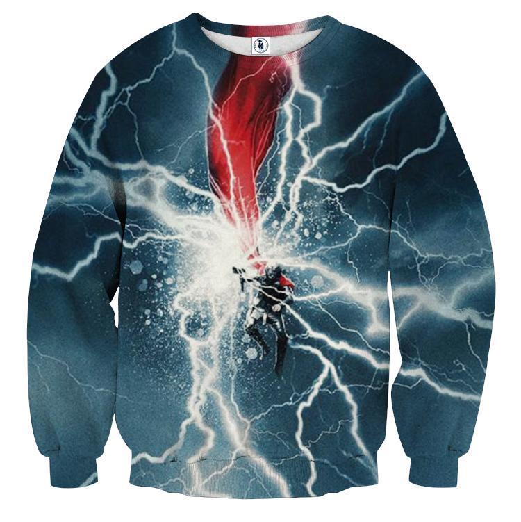 Bolt Thor Crewneck 3D Printed Thor Sweatshirts