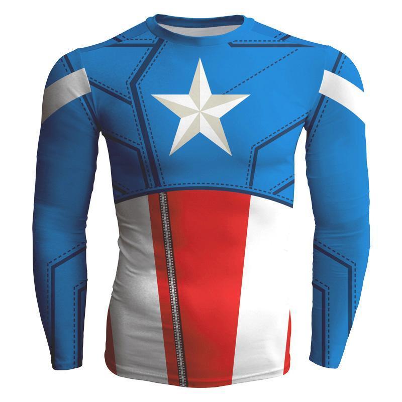 Captain America: 3D Printed Amazing Captain America Long Sleeve Shirt