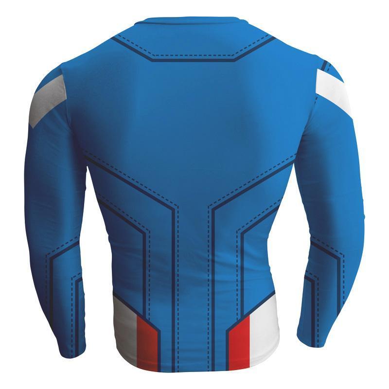 Captain America: 3D Printed Amazing Captain America Long Sleeve Shirt