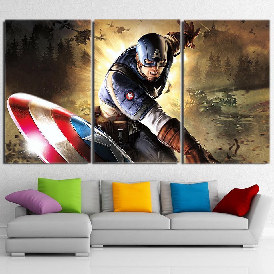Captain America Canvas 3D Printed Bogus