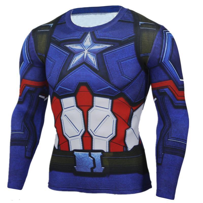 Captain America: 3D Printed Classic Captain America Long Sleeve Shirt