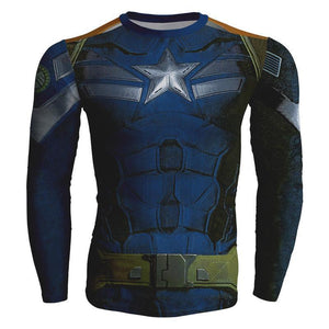 Captain America: 3D Printed Epoch Captain America Long Sleeve Shirt