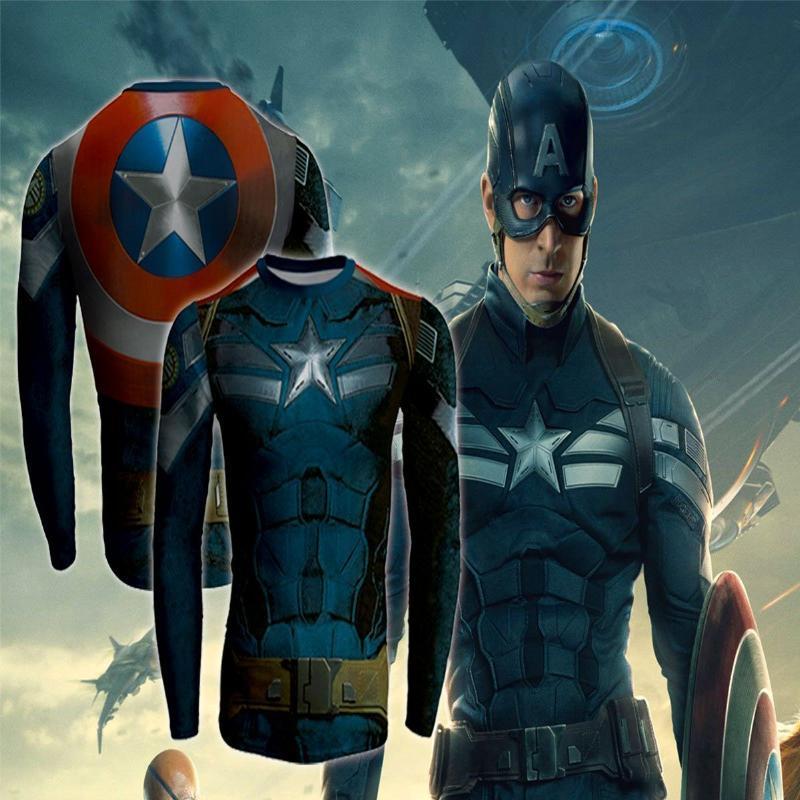 Captain America: 3D Printed Epoch Captain America Long Sleeve Shirt