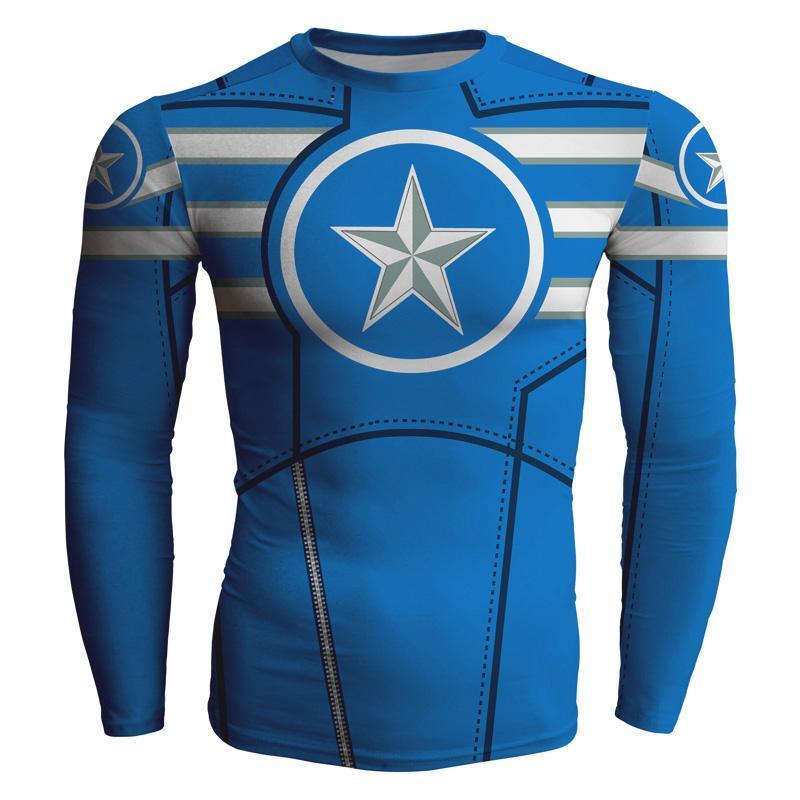 Captain America: 3D Printed Infinity Captain America Long Sleeve Shirt