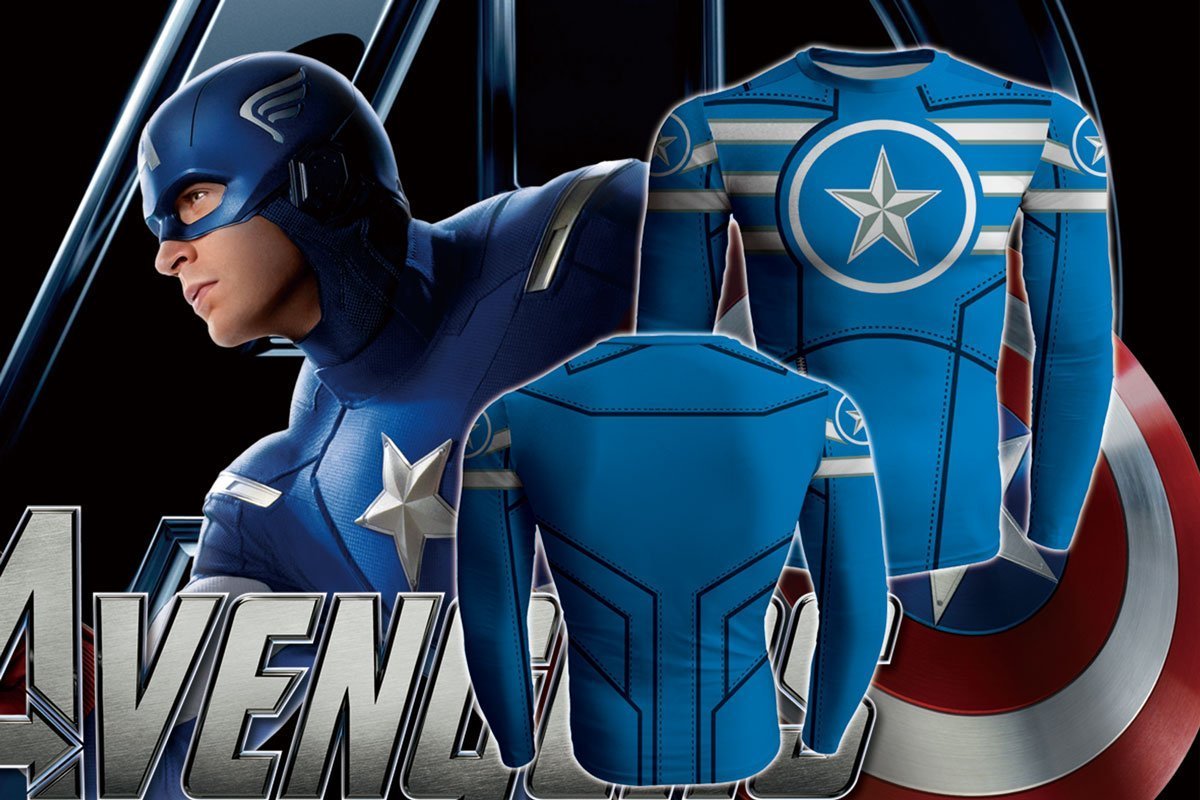 Captain America: 3D Printed Infinity Captain America Long Sleeve Shirt
