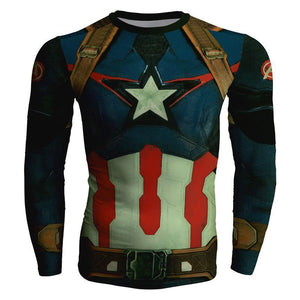 Captain America Shirt Nudiustertian 3D Printed Long Sleeve Shirt