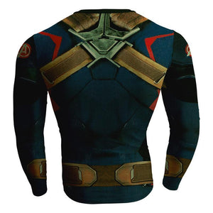 Captain America Shirt Nudiustertian 3D Printed Long Sleeve Shirt