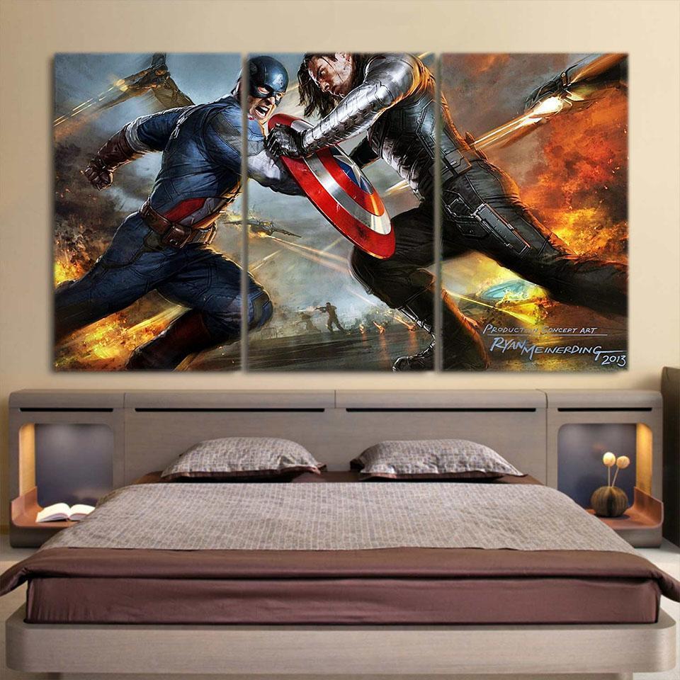 Captain America Canvas 3D Printed Ominous