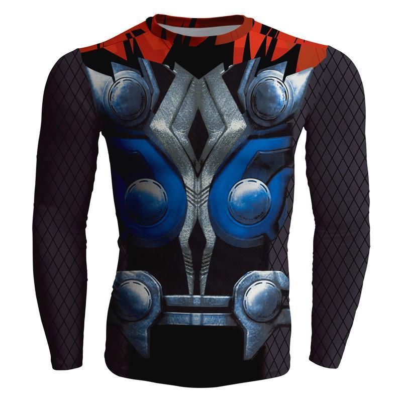 Captain America: 3D Printed Oxter Captain America Long Sleeve Shirt