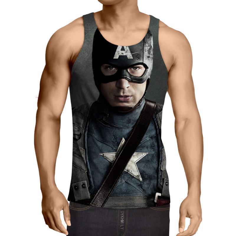 Captain America: 3D Printed Phantasmagoric Captain America Tank Top