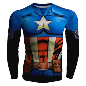 Captain America Shirt Redamancy 3D Printed Long Sleeve Shirt