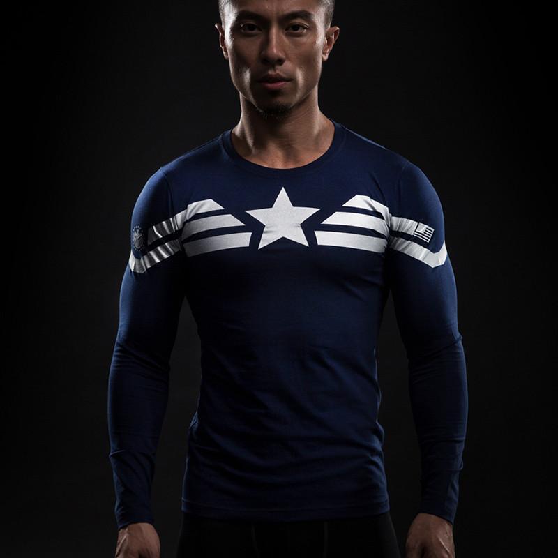 Captain America: 3D Printed Star Captain America Long Sleeve Shirt