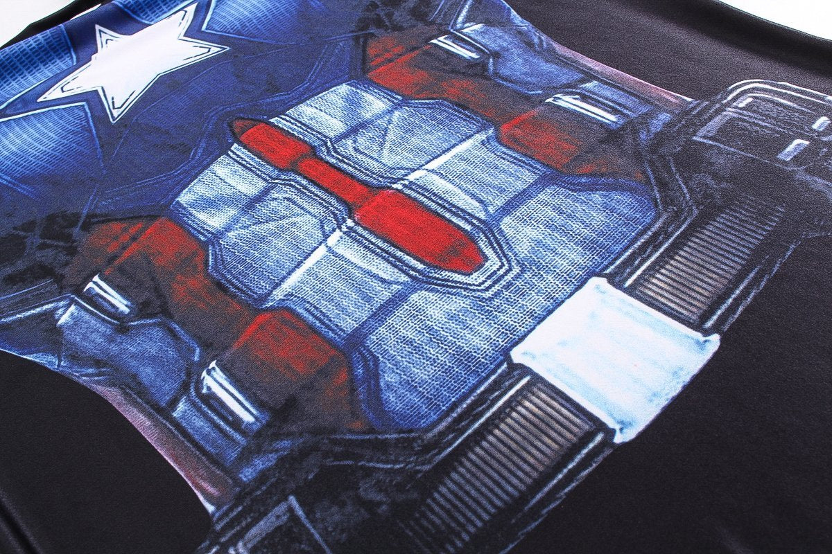 Captain America Shirt Verbalisation Long Sleeve Shirt 3D Printed