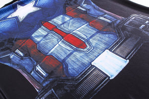 Captain America Shirt Verbalisation Long Sleeve Shirt 3D Printed