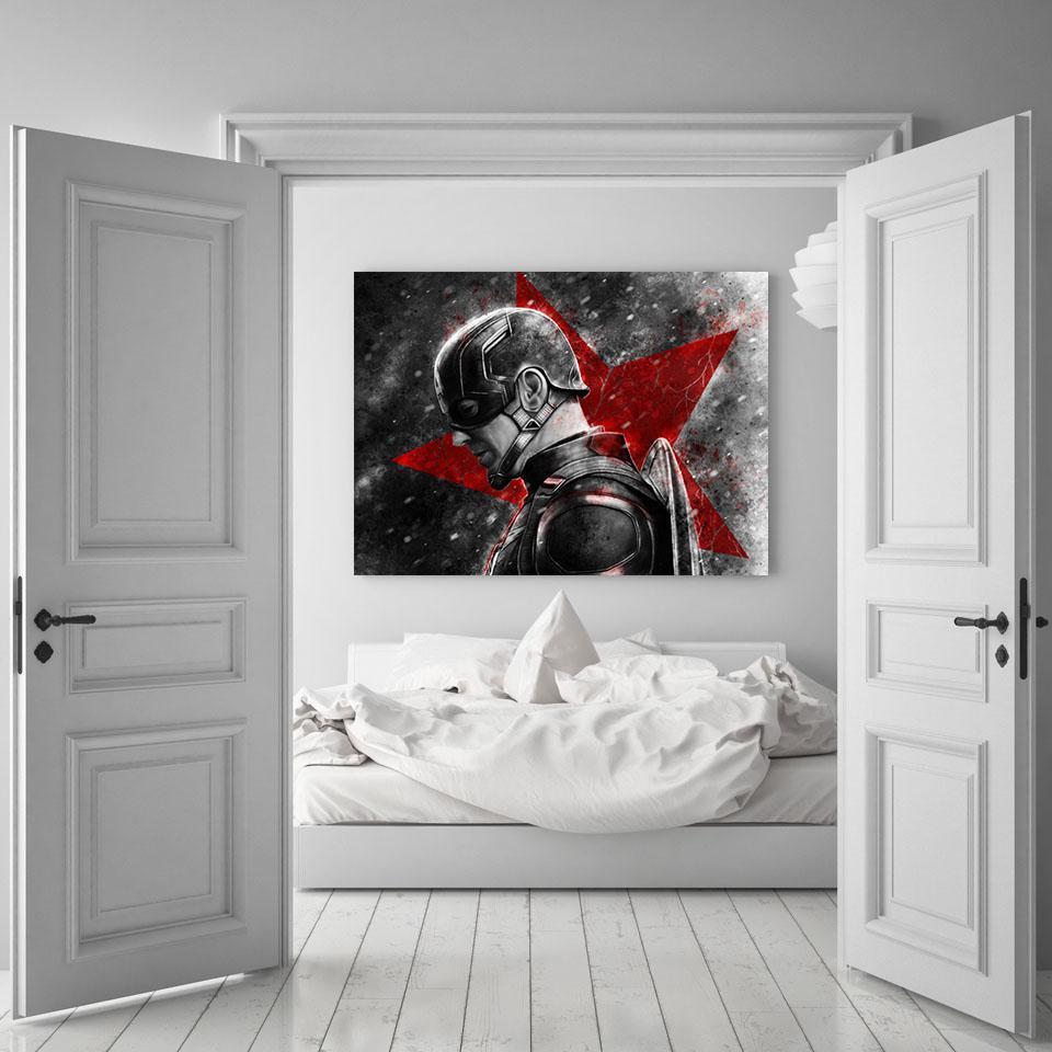 Elucidator Captain America Canvas 3D Printed