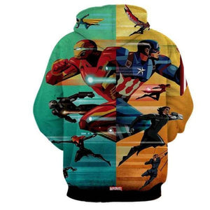 Captain America & Iron Man Hoodie 3D Printed