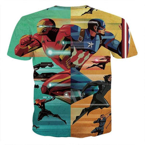 Captain America & Iron Man T-Shirt 3D Printed