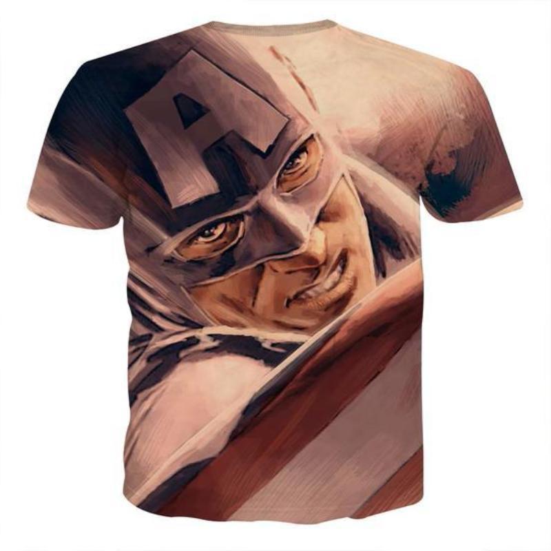 Captain America Tee: 3D Printed Conundrum Captain America T-Shirts