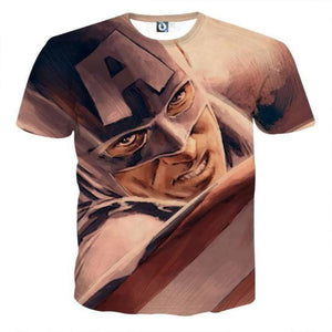 Captain America Tee: 3D Printed Conundrum Captain America T-Shirts