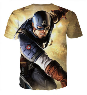 Captain America Tee: 3D Printed Etymon Captain America T-Shirts