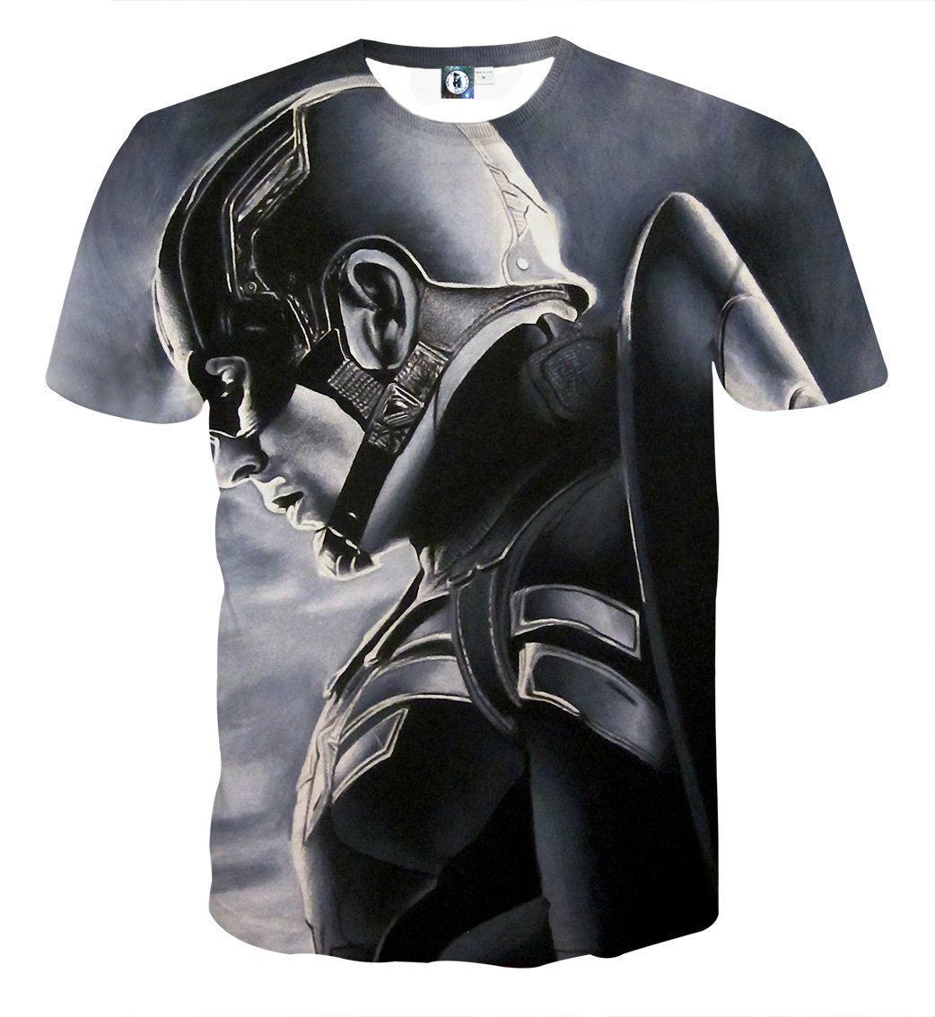 Captain America Tee: 3D Printed Fresnel Captain America T-Shirts